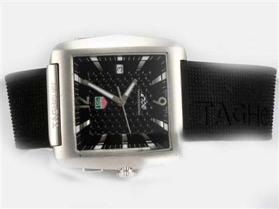 Tag Heuer Others Black Dial And Rubber Strap Replica Watch TAG6025