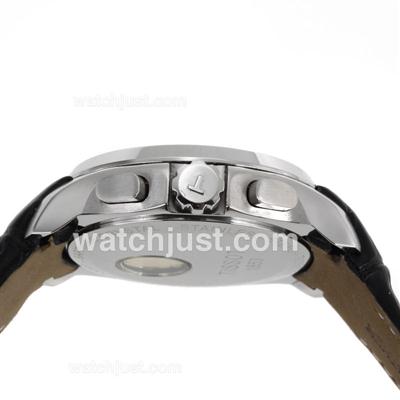 Tissot PRC200 Automatic Stick Markers with Black Dial-Leather Strap