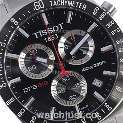 Tissot PRS516 Swiss ETA Working Chronograph Movement with Black Dial S/S