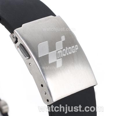 Tissot T-Race Working Chronograph PVD Bezel with Black Carbon Fibre Style Dial-Rubber Strap