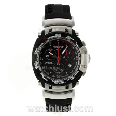 Tissot T-Race Working Chronograph PVD Bezel with Carbon Fibre Style Dial-Rubber Strap