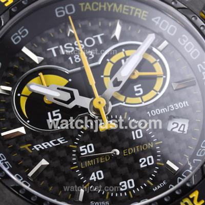 Tissot T-Race Working Chronograph PVD Case with Black Carbon Fibre Style Dial-Sapphire Glass