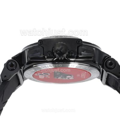 Tissot T-Race Working Chronograph PVD Case with Red Dial-Rubber Strap