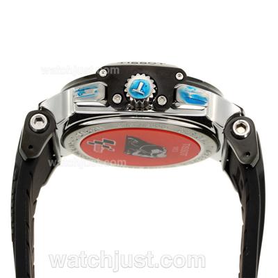 Tissot T-Race Working Chronograph with Black Carbon Fibre Style Dial-Black Rubber Strap