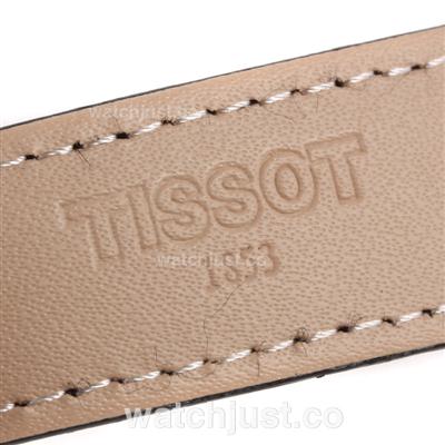 Tissot ViboDate Automatic Rose Gold Case with Black Dial-Leather Strap