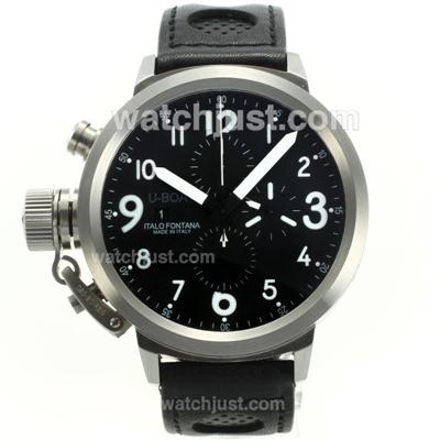 U-Boat FlightDeck Chronograph Swiss Valjoux 7750 Movement with Black Dial-White Marking