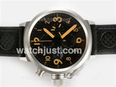 U-Boat FlightDeck Chronograph Swiss Valjoux 7750 Movement with Black Dial-Yellow Marking