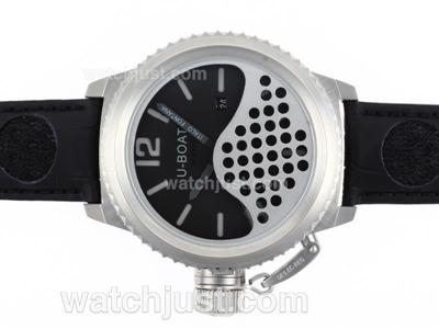 U-Boat Italo Fontana Automatic Black Dial with White Markers-Leather Strap