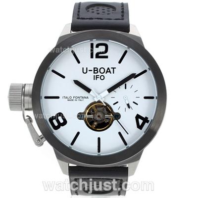 U-Boat Italo Fontana Tourbillon Automatic PVD Case with White Dail-Leather Strap