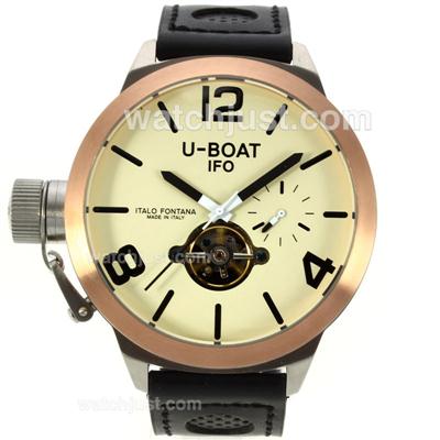 U-Boat Italo Fontana Tourbillon Automatic Rose Gold Bezel with Yellow Dial