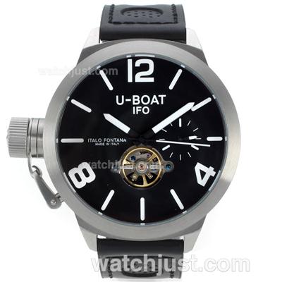 U-Boat Italo Fontana Tourbillon Automatic with Black Dial-Leather Strap