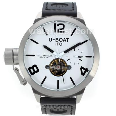 U-Boat Italo Fontana Tourbillon Automatic with White Dial-Leather Strap