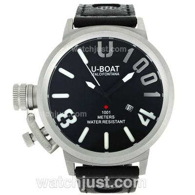 U-Boat Italo Fontana U 1001 Automatic White Needles with Black Dial-Leather Strap