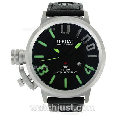 U-Boat Italo Fontana U 1001 Green Needles with Black Dial-Leather Strap