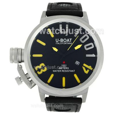 U-Boat Italo Fontana U 1001 Yellow Needles with Black Dial-Leather Strap