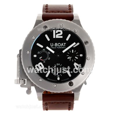 U-Boat Italo Fontana U-42 Manual Winding Power Reserve with Black Dial-White Markers