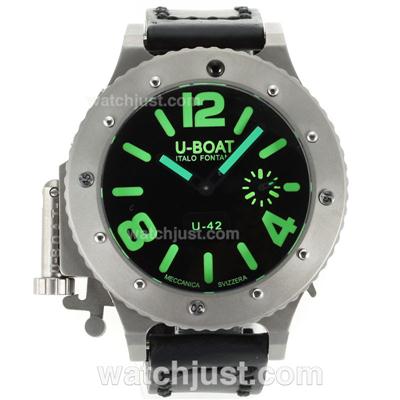 U-Boat Italo Fontana U-42 Manual Winding Titanium Case with Black Dial-Green Markers