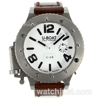 U-Boat Italo Fontana U-42 Manual Winding Titanium Case with White Dial-Black Markers