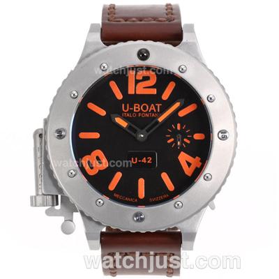 U-Boat Italo Fontana U-42 Manual Winding with Black Dial-Orange Markers