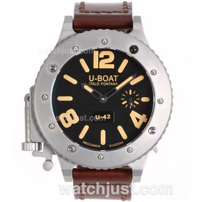 U-Boat Italo Fontana U-42 Manual Winding with Black Dial-Yellow Markers