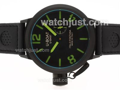 U-Boat Italo Fontana U-B497 Automatic PVD Case with Black Dial-Green Markers