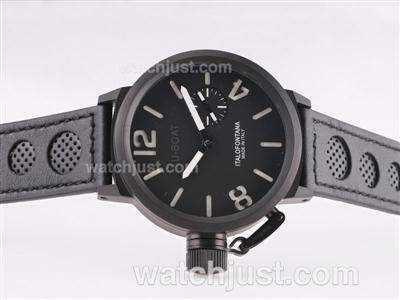 U-Boat Italo Fontana Unitas 6497 Movement PVD Case with Black Dial-White Marking