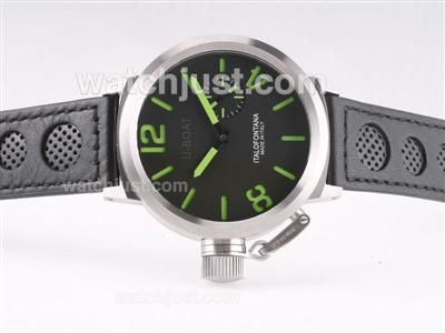 U-Boat Italo Fontana Unitas 6497 Movement with Black Dial-Green Marking