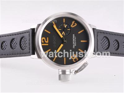 U-Boat Italo Fontana Unitas 6497 Movement with Black Dial-Orange Marking