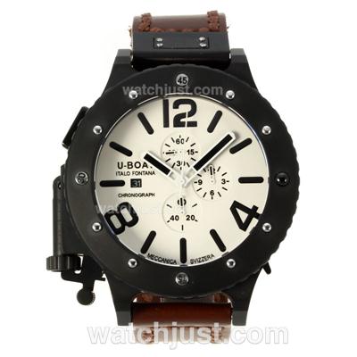 U-Boat Italo Fontana Working Chronograph PVD Case with White Dial-Black Marking