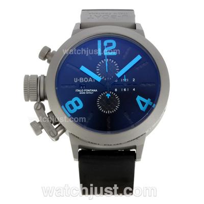 U-Boat Italo Fontana Working Chronograph Titanium Case with Black Dial-Blue Markers