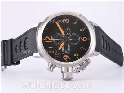 U-Boat Italo Fontana Working Chronograph with Orange Marking-Rubber Strap