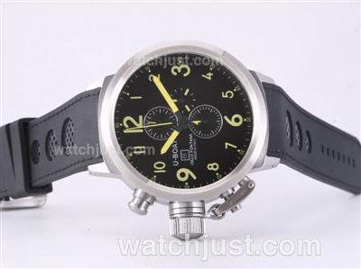 U-Boat Italo Fontana Working Chronograph with Yellow Marking-Rubber Strap