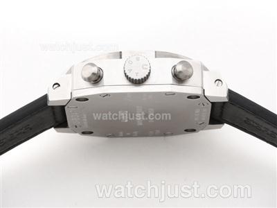 U-boat Thousand of Feet Working Chronograph With White Dial- Black Perforated Leather Strap