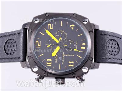 U-Boat Thousands of Feet Automatic PVD Case with Black Dial-Yellow Marking