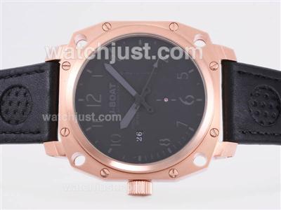 U-Boat Thousands of Feet Automatic Rose Gold Case with Black Dial-Gray Marking