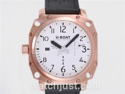 U-Boat Thousands of Feet Automatic Rose Gold Case with White Dial-Black Marking