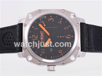 U-Boat Thousands of Feet Automatic with Black Dial-Orange Marking
