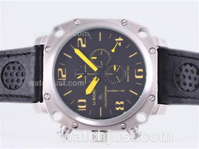 U-Boat Thousands of Feet Automatic with Black Dial-Yellow Marking