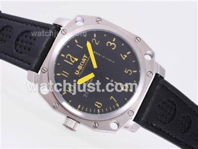 U-Boat Thousands of Feet Automatic with Black Dial-Yellow Marking