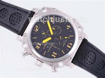 U-Boat Thousands of Feet Automatic with Black Dial-Yellow Marking