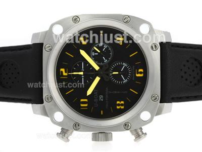 U-Boat Thousands of Feet Chronograph Swiss Valjoux 7750 Movement Black Dial with Yellow Markers