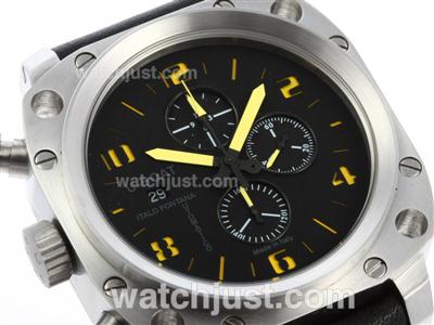 U-Boat Thousands of Feet Chronograph Swiss Valjoux 7750 Movement Black Dial with Yellow Markers