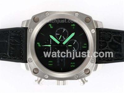 U-Boat Thousands of Feet Chronograph Swiss Valjoux 7750 Movement with Black Dial-Green Marking