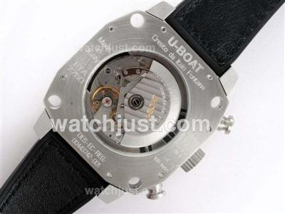 U-Boat Thousands of Feet Chronograph Swiss Valjoux 7750 Movement with Black Dial-Orange Marking