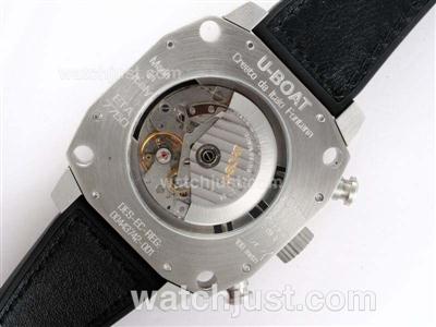 U-Boat Thousands of Feet Chronograph Swiss Valjoux 7750 Movement with Black Dial-White Marking