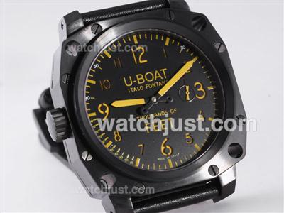 U-Boat Thousands of Feet PVD Case with Yellow Marking-Asia Unitas 6497 Swan Neck Movement