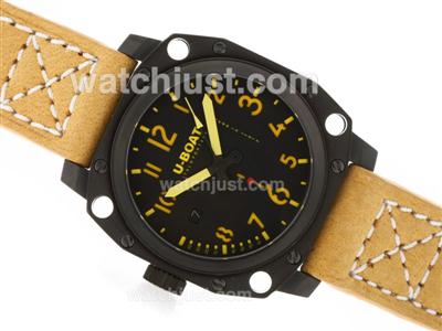 U-Boat Thousands of Feet Swiss ETA 2824 Movement PVD Case-Yellow Number Markers