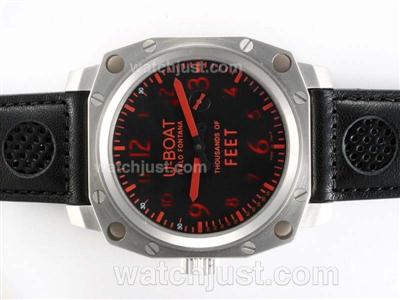 U-Boat Thousands of Feet Swiss Unitas 6497 Movement with Black Dial-Red Marking