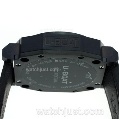 U-Boat Thousands of Feet Working Chronograph PVD Case with Black Dial and Yellow Marking Same Chassis As 7750-High Quali