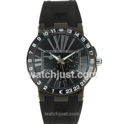 Ulysse Nardin Automatic PVD Case with Black Dial-Rubber Strap